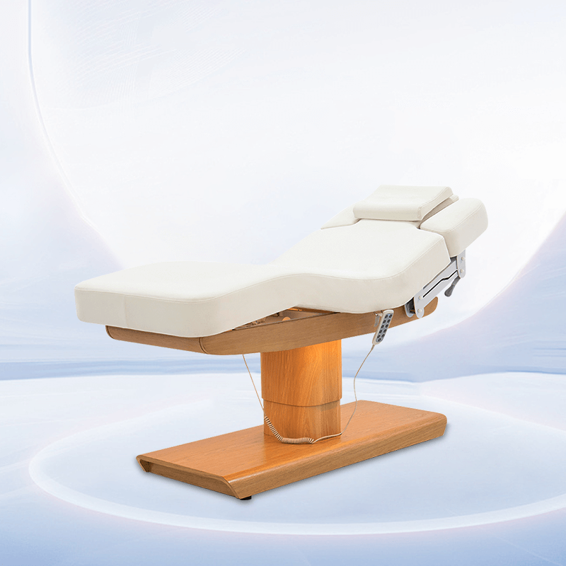 SJ-Z061黑胡桃木色單桿升降恒溫電動spa床